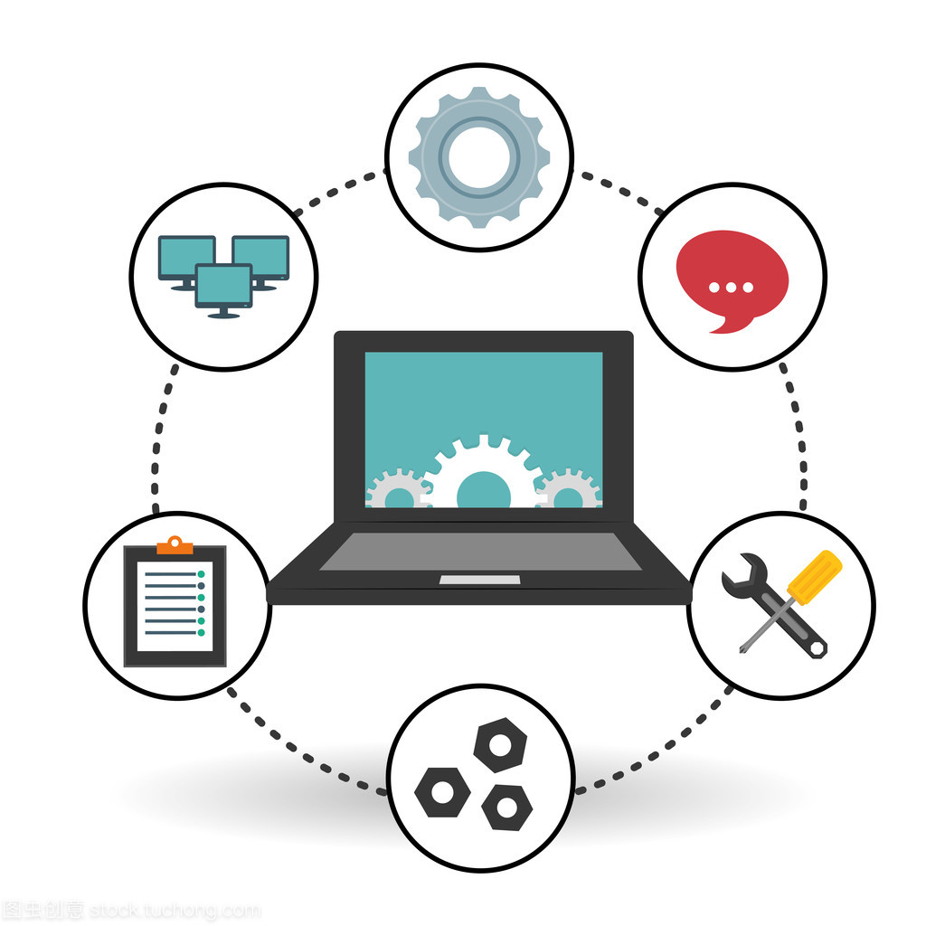 技術(shù)服務(wù)和電話(huà)中心圖標(biāo)設(shè)計(jì)、 矢量圖